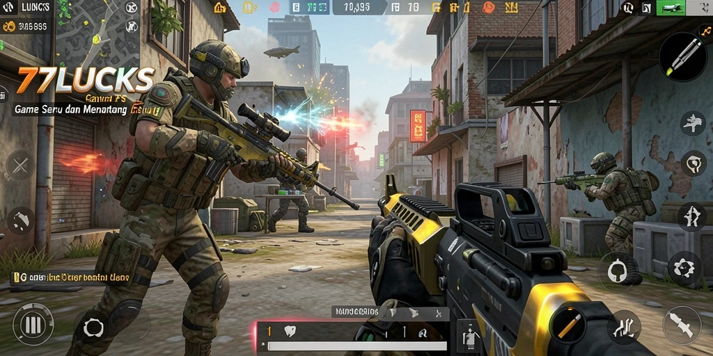 Gameplay seru di 77LUCKS dengan aksi tembak-menembak yang cepat.