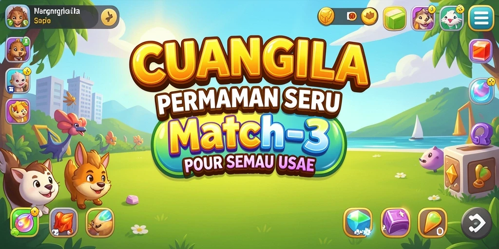 Tampilan menarik gameplay CUANGILA dengan elemen match-3.