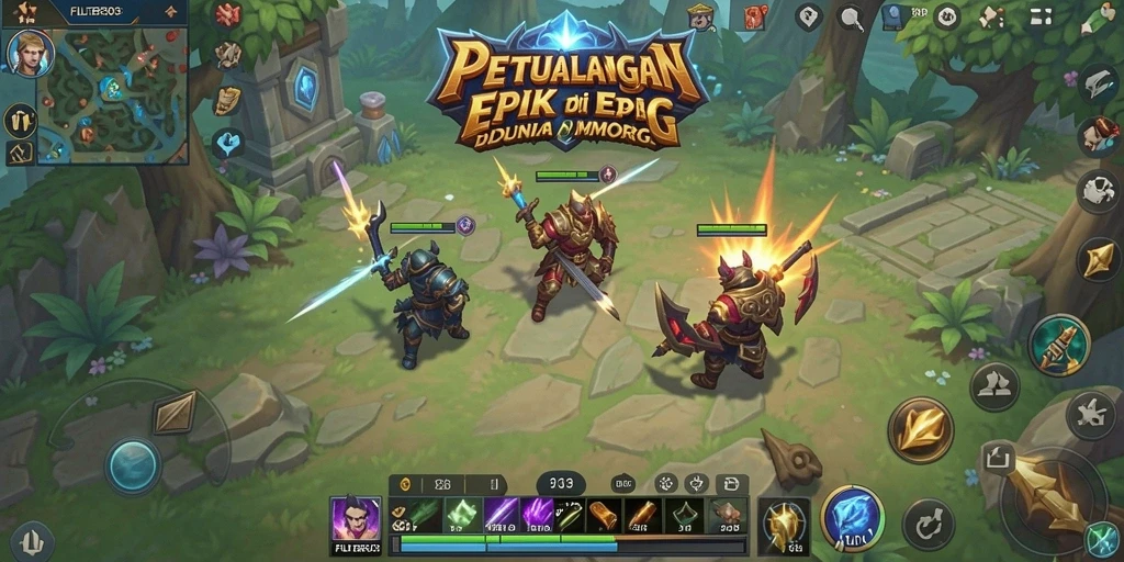 Tampilan gameplay FILTER303 yang menakjubkan dengan dunia fantasi luas.
