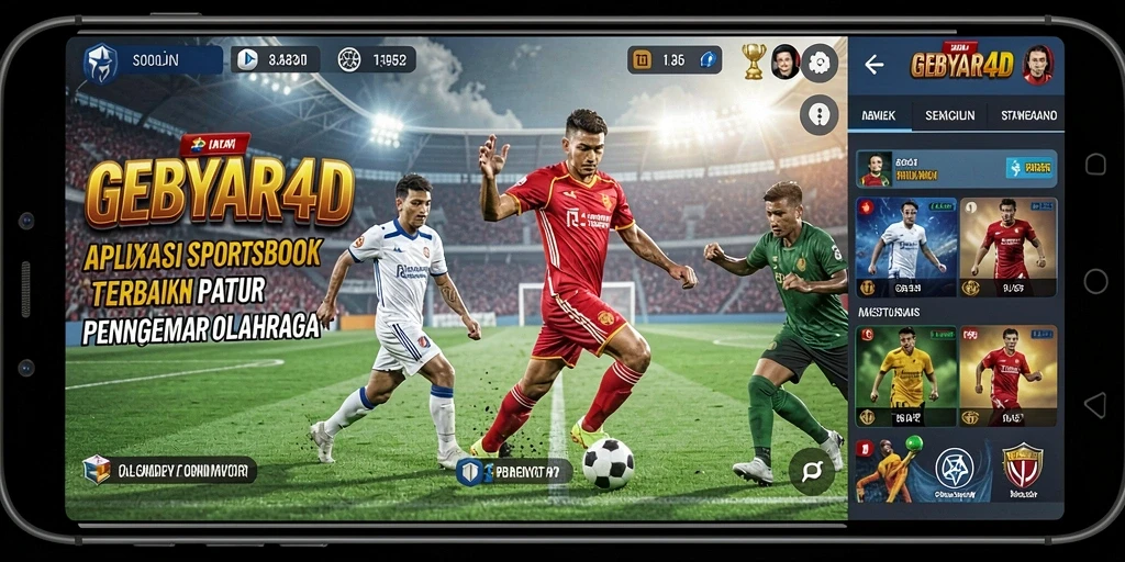 Tampilan menarik dari aplikasi GEBYAR4D saat melakukan taruhan olahraga.