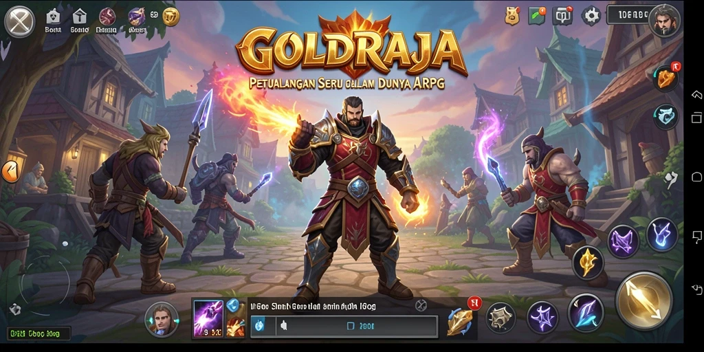 Tampilan gameplay ARPG yang seru dan penuh aksi di GOLDRAJA.