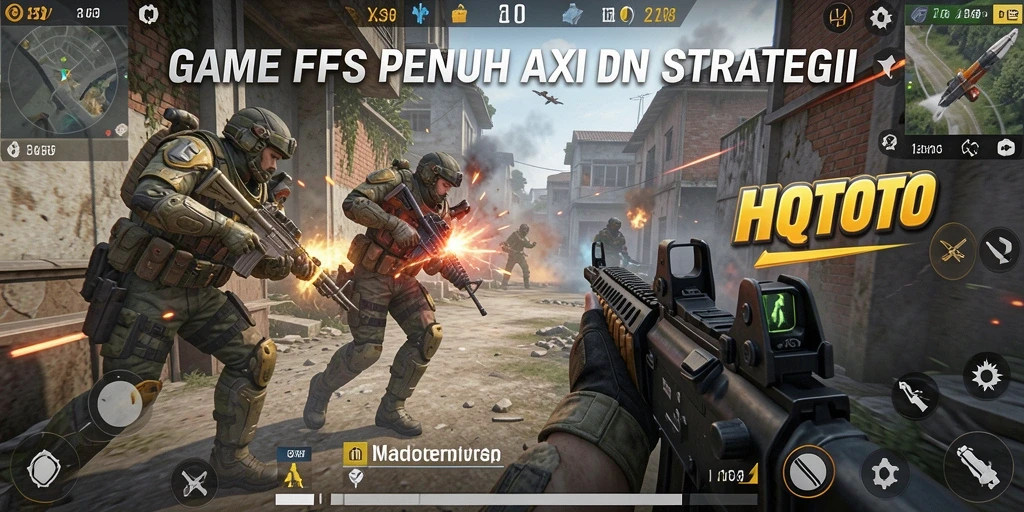 Gameplay HQTOTO menampilkan aksi tembak-menembak yang intens dan mendebarkan.