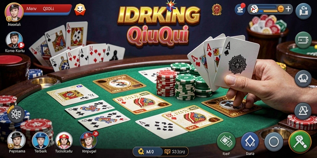 Tampilan gameplay menarik dari IDRKING dalam permainan QiuQiu.