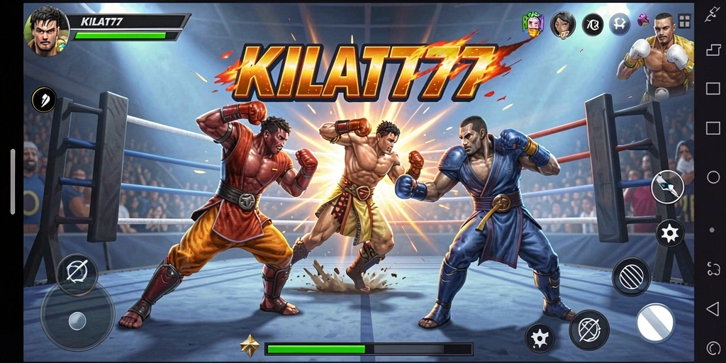 Tampilan gameplay KILAT77 yang mendebarkan dan aksi pertarungan yang intens.