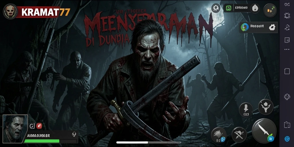 Tampilan gameplay KRAMAT77 dengan suasana Horror yang mencekam.