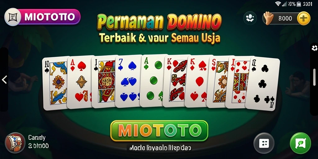 Tampilan screenshot MIOTOTO menunjukkan gameplay yang seru dan interaktif dalam permainan Domino.
