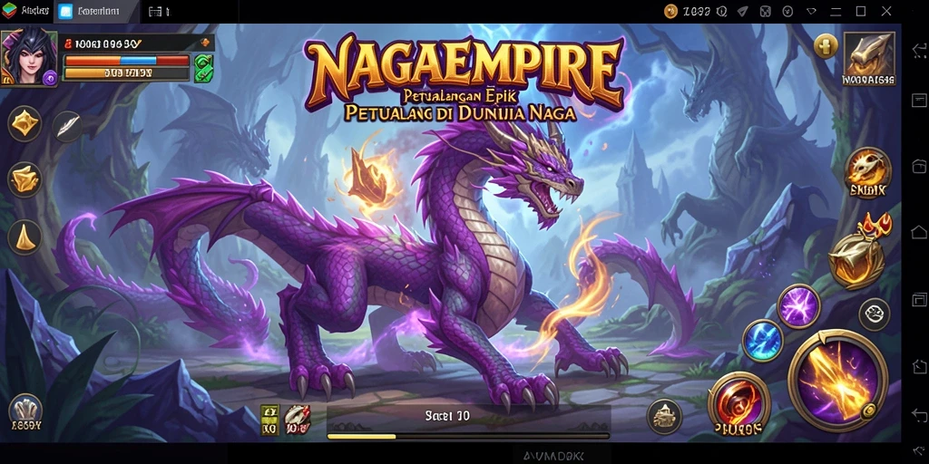 Tampilan gameplay NAGAEMPIRE yang menakjubkan saat berpetualang.