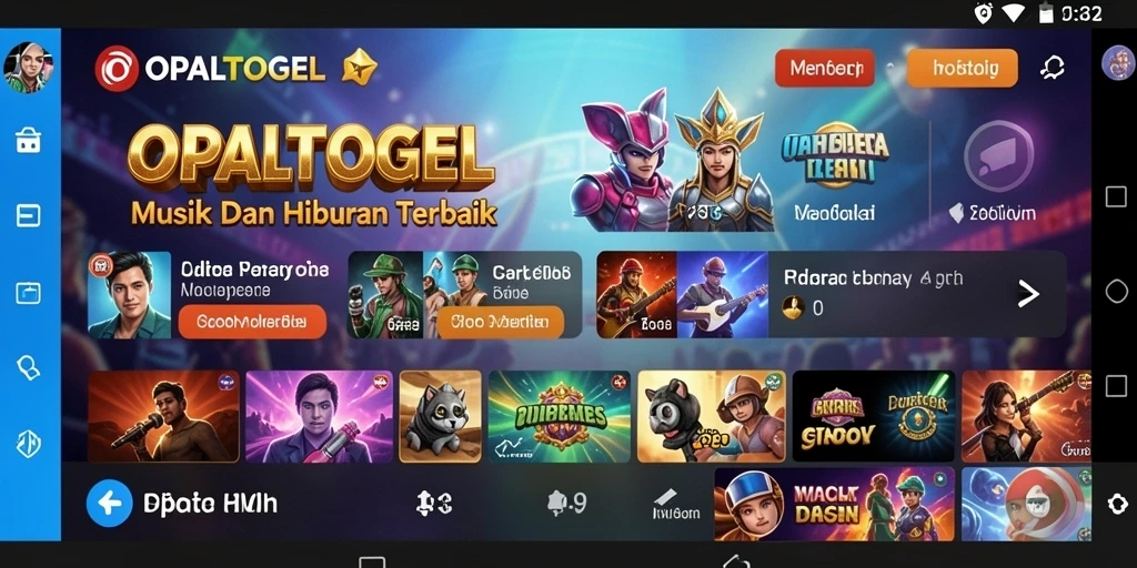 Screenshot gameplay OPALTOGEL menampilkan berbagai tantangan musik yang seru.
