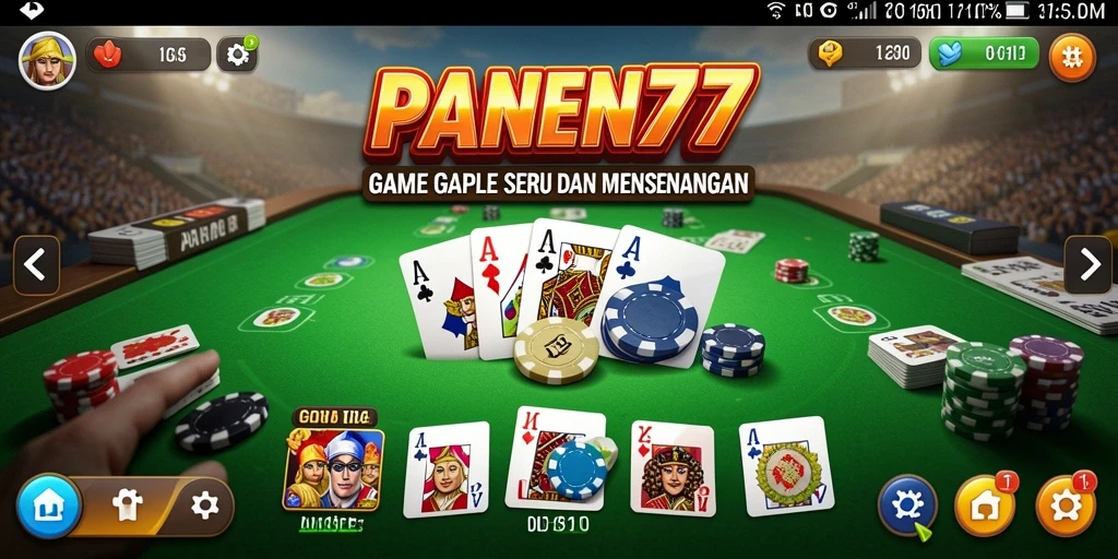 Screenshot menunjukkan gameplay seru dari PANEN77 Gaple.