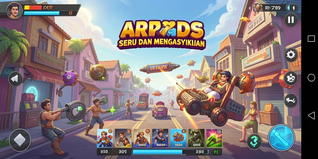 Tampilan gameplay Arcade yang seru dan penuh warna dari RR789.