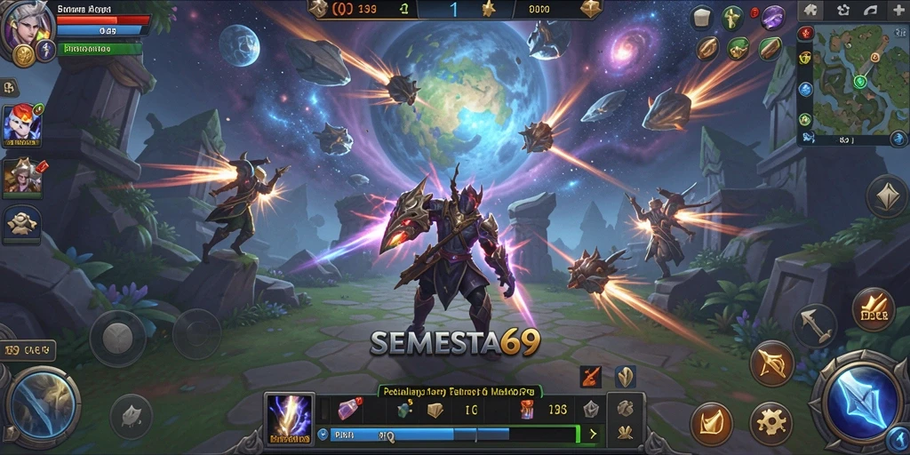 Screenshot dari gameplay SEMESTA69 yang menampilkan aksi petualangan MMORPG.