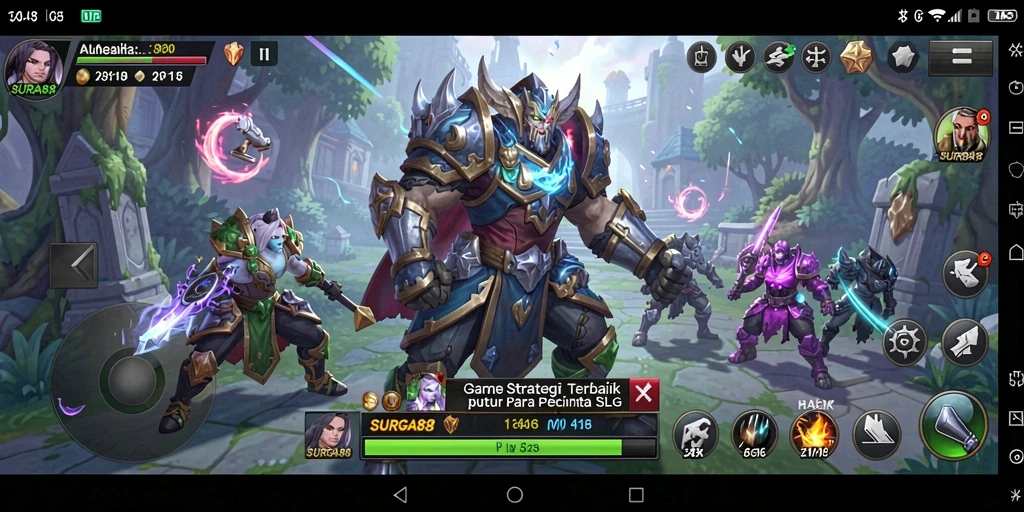 Tampilan gameplay SURGA88 yang memukau dengan aksi strategi.