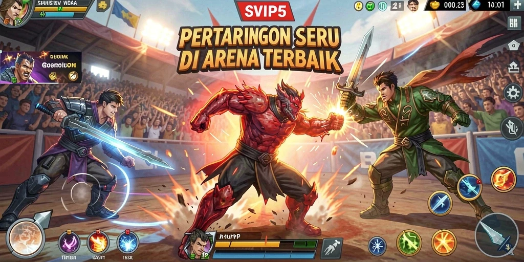 Gameplay Fighting seru dengan grafis menakjubkan dan aksi cepat.