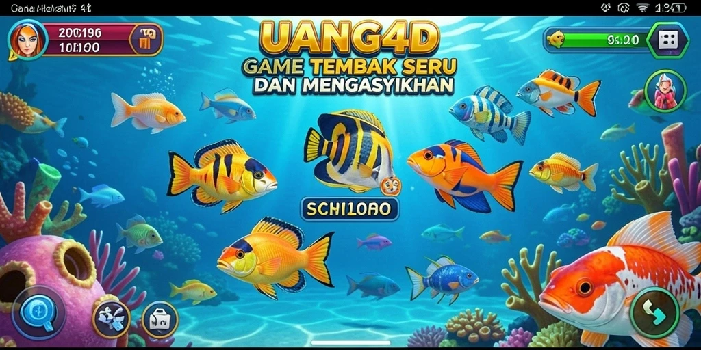 Tampilan permainan Tembak Ikan yang penuh warna dan menarik.