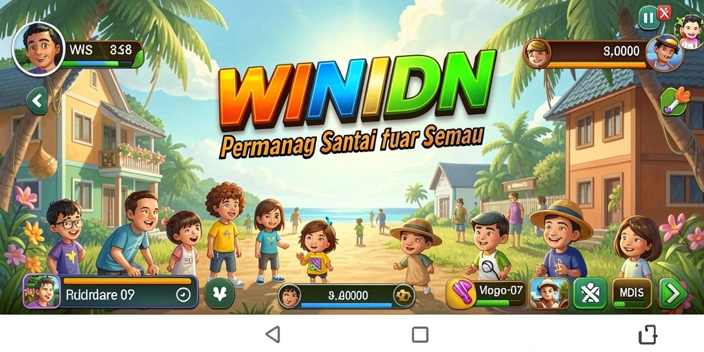 Tampilan gameplay WINIDN yang menarik dan ceria.